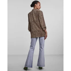 Blazer classique regular fit col à revers marron Lena