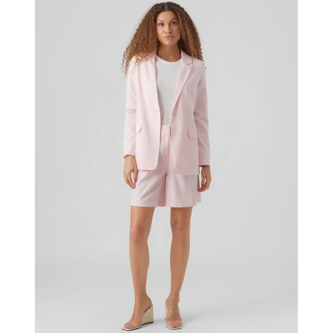 Blazer classique revers à encoche - Rose