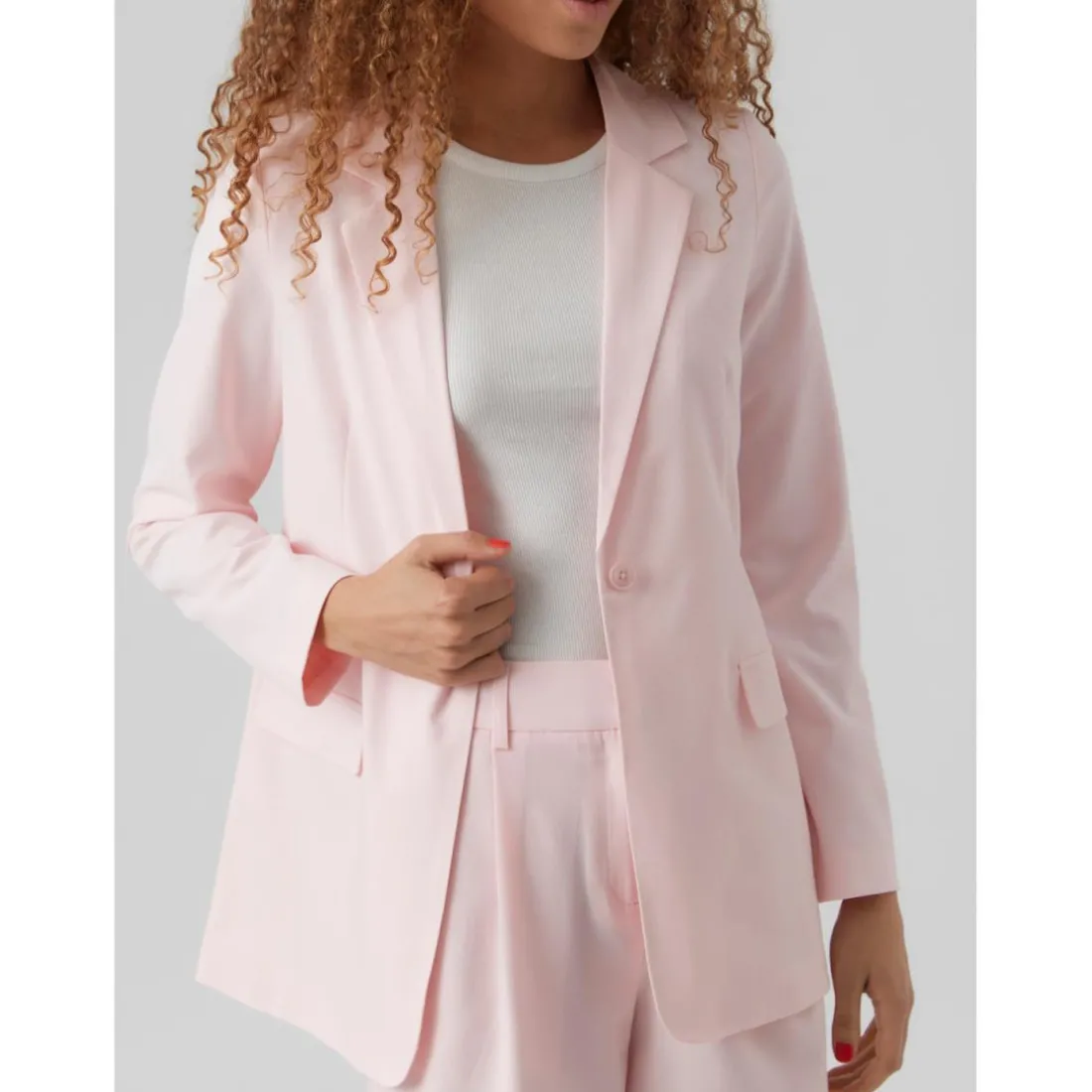 Blazer classique revers à encoche - Rose