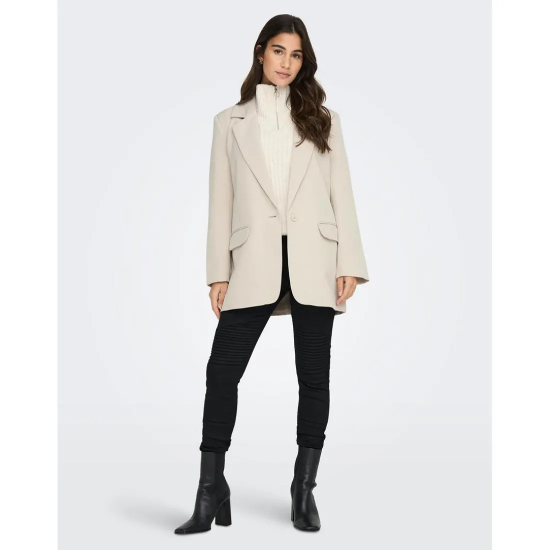 Blazer classique Revers à encoche beige