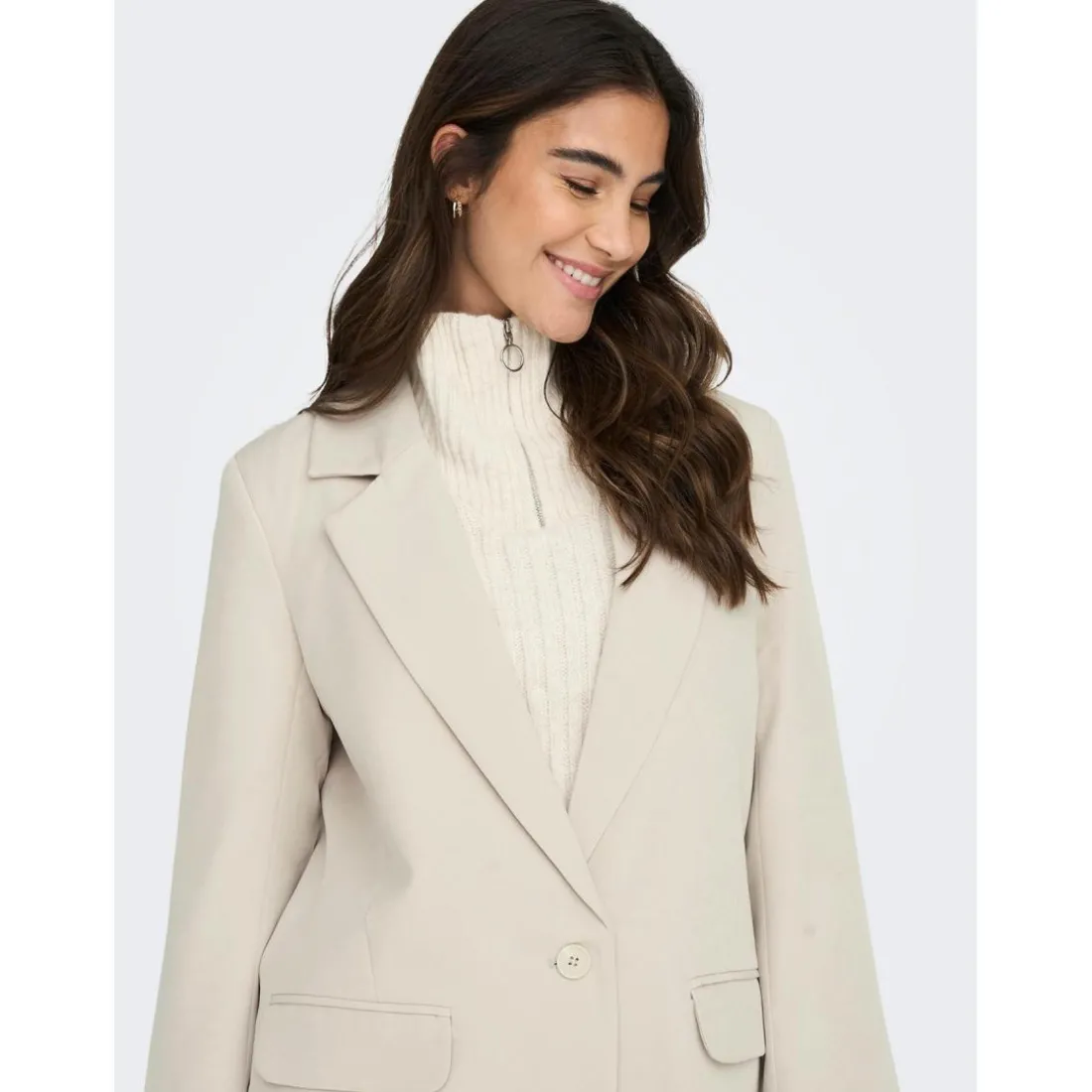 Blazer classique Revers à encoche beige