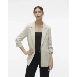 Blazer col à revers gris en viscose Agnes