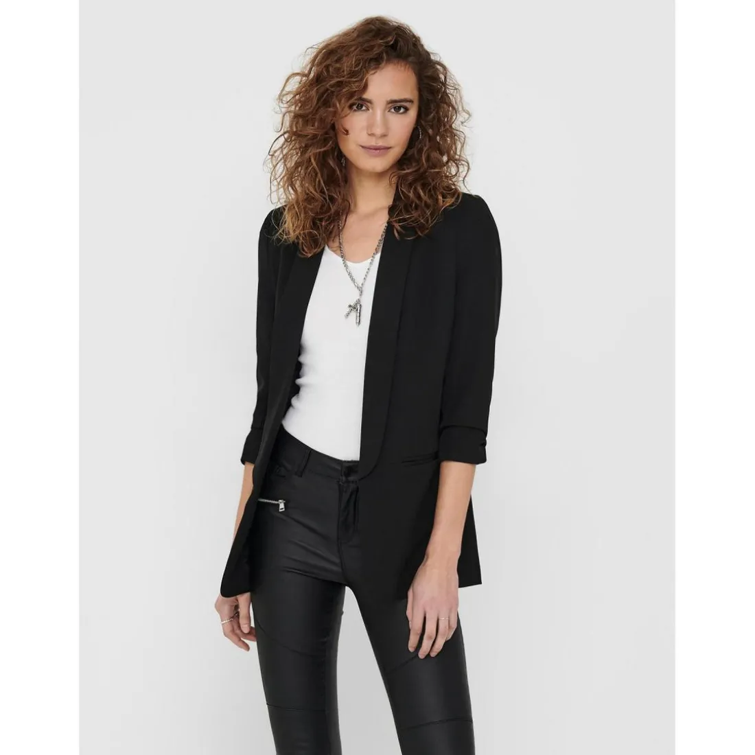 Blazer Col à revers Long noir