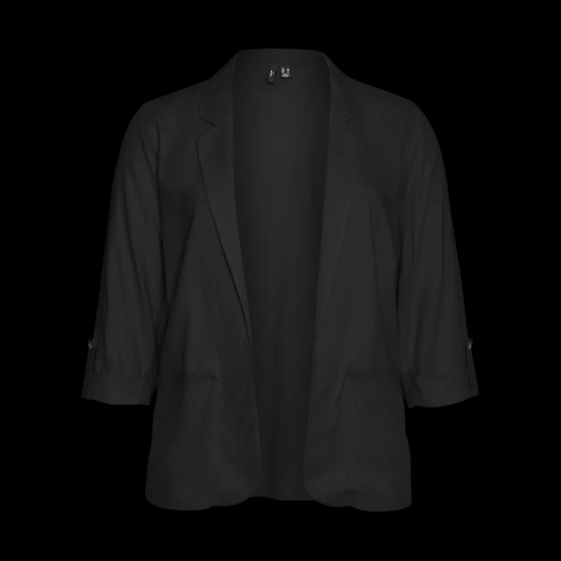 Blazer col à revers noir en viscose Ana