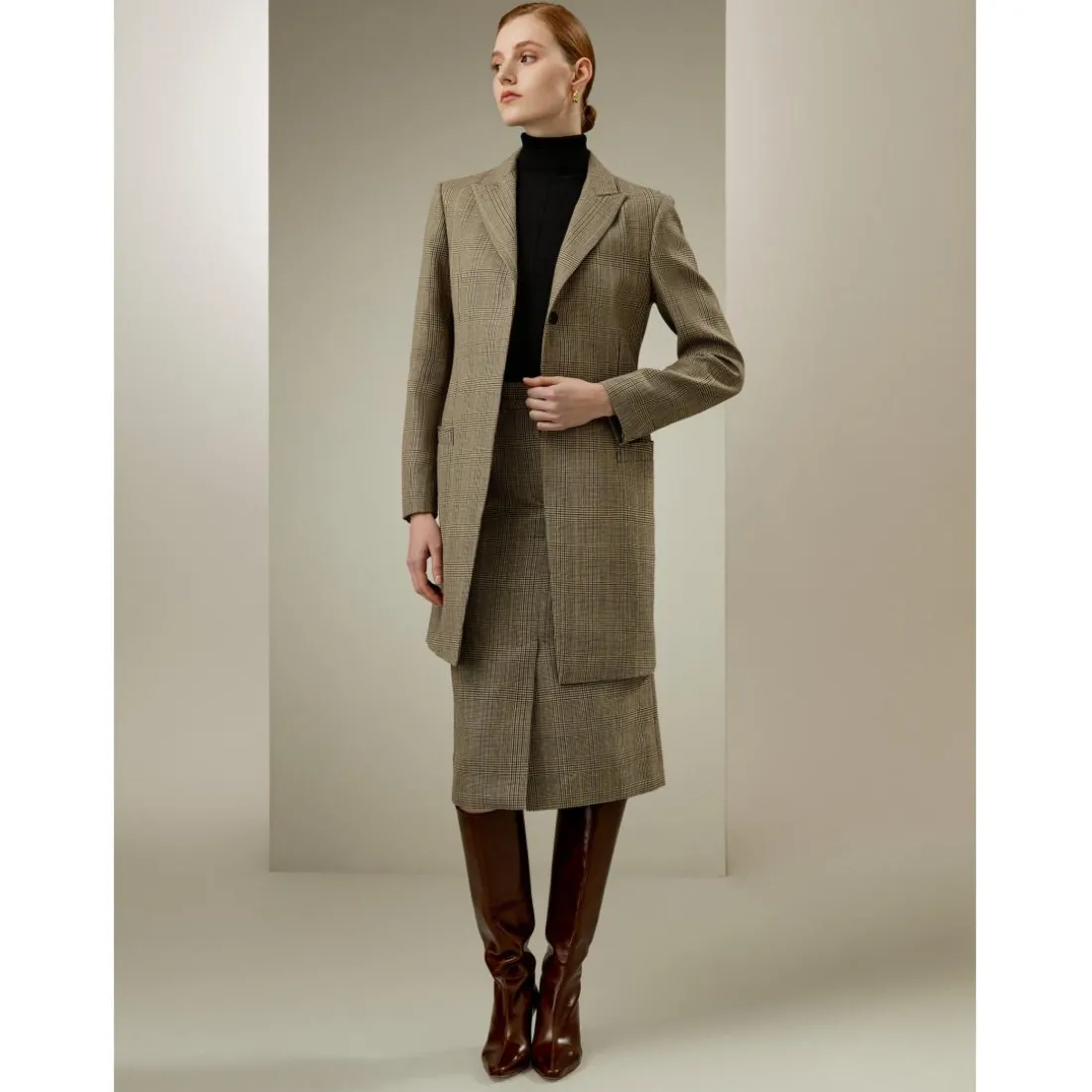 Blazer coupe droite Sprezzatura brun cendré en soie