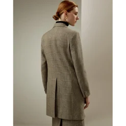 Blazer coupe droite Sprezzatura brun cendré en soie