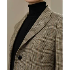 Blazer coupe droite Sprezzatura brun cendré en soie