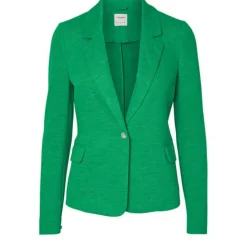 Blazer croisé fermeture par bouton col à revers vert en coton Nia