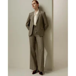 Blazer exécutif Sprezzatura brun cendré en soie