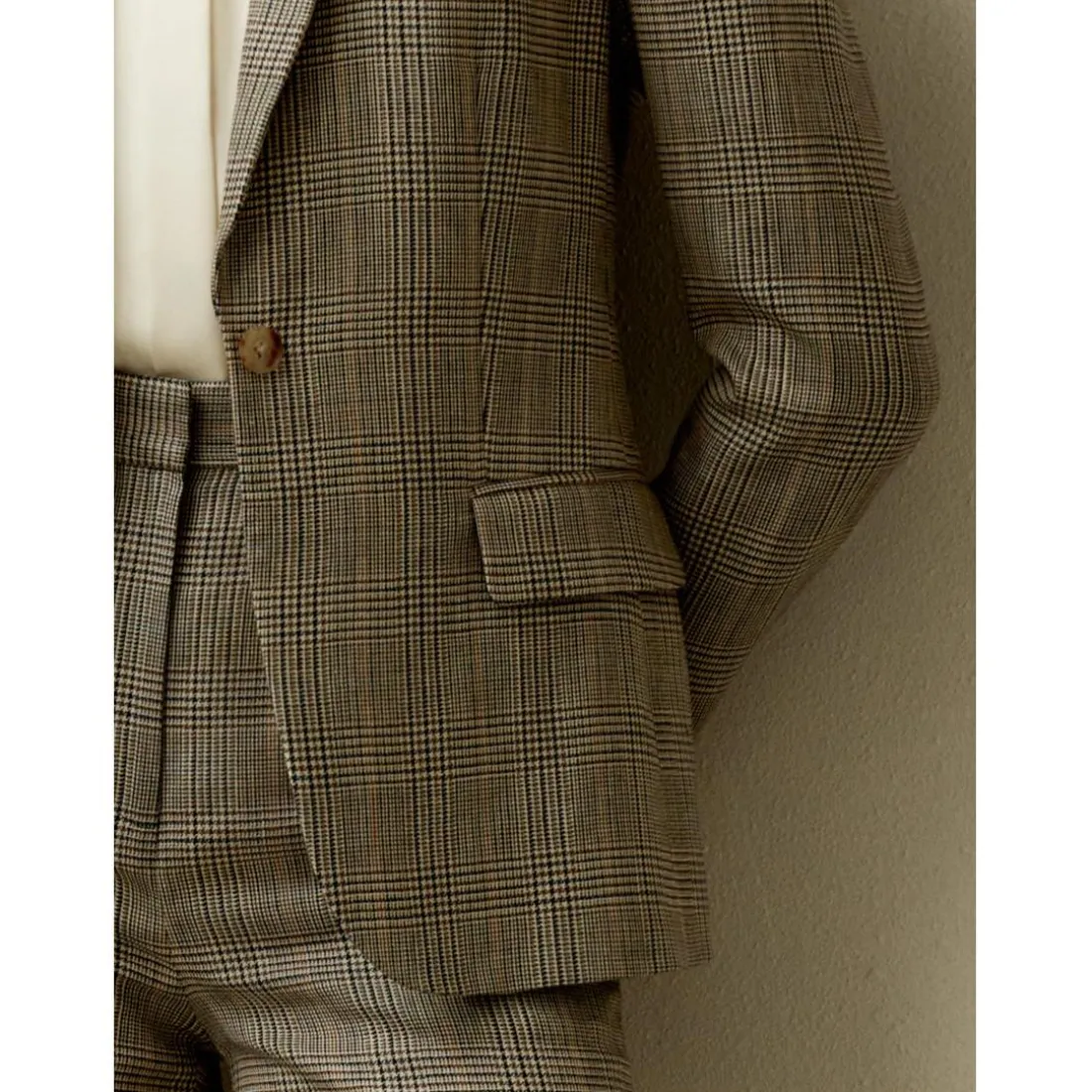 Blazer exécutif Sprezzatura brun cendré en soie