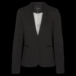 Blazer fermeture par bouton col à revers noir Clio