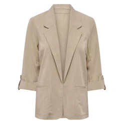 Blazer loose fit col à revers beige en viscose Lyra