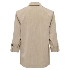 Blazer loose fit col à revers beige en viscose Lyra