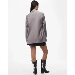 Blazer oversize fit col à revers gris Gwen