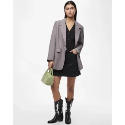 Blazer oversize fit col à revers gris Gwen