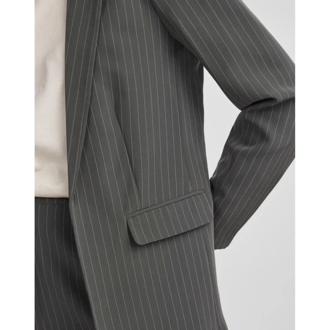 Blazer oversize fit revers à encoche gris