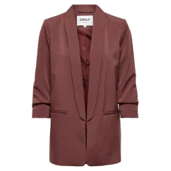 Blazer regular fit col à revers marron clair Eve