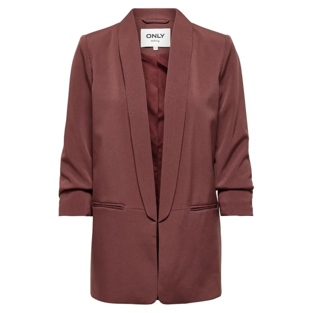 Blazer regular fit col à revers marron clair Eve