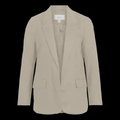 Blazer regular fit gris clair en lin
