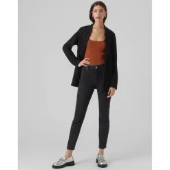 Blazer Regular Fit Revers à encoche Extra long noir
