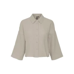 Blouse à manches larges - Grise en coton