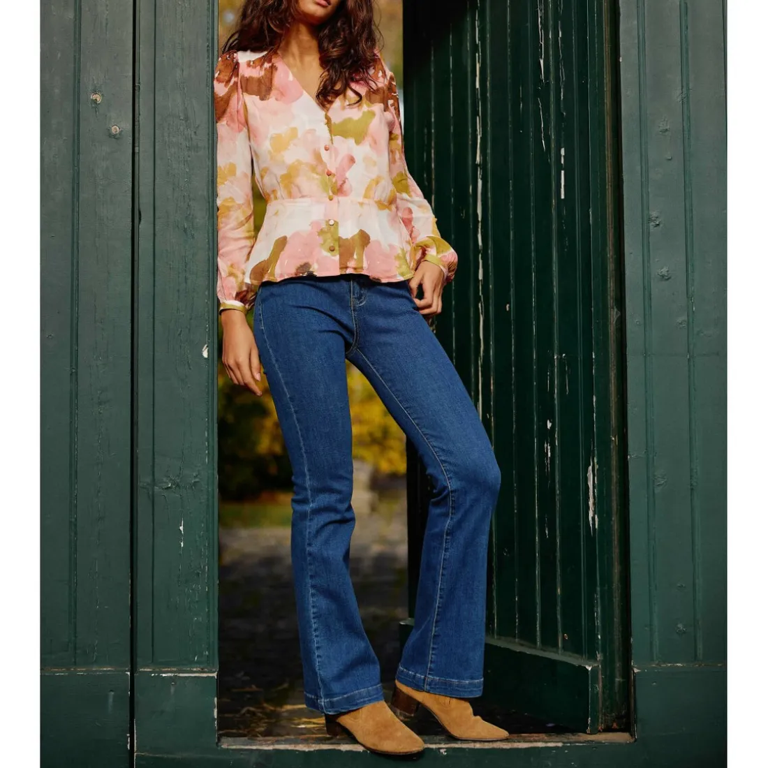 Blouse BATIA romance en viscose rose