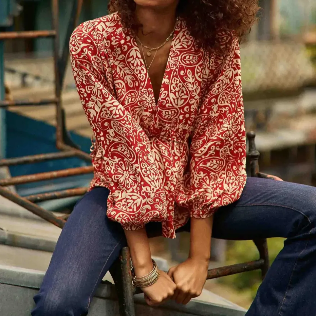 Blouse BERENICE cachemire en viscose