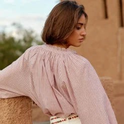 Blouse BETHEL bordeaux en coton