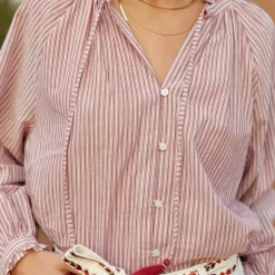 Blouse BETHEL bordeaux en coton