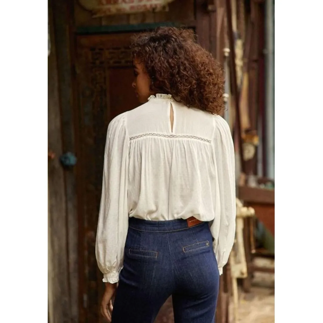Blouse BIRSEN blanc en viscose
