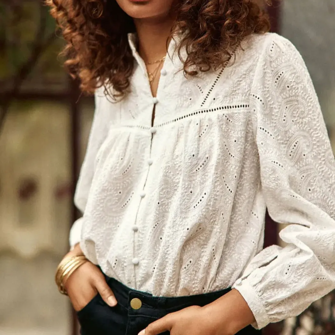 Blouse BLUM blanc en coton
