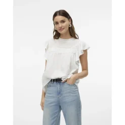 Blouse brodée blanc en coton bio Anna