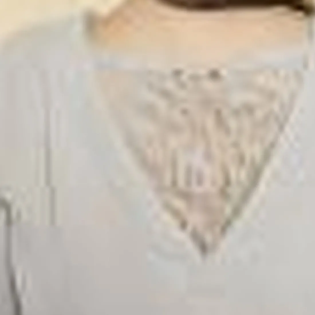 Blouse col drapé devant et V dos avec dentelle manches longues grandes tailles femme - Gris Perle