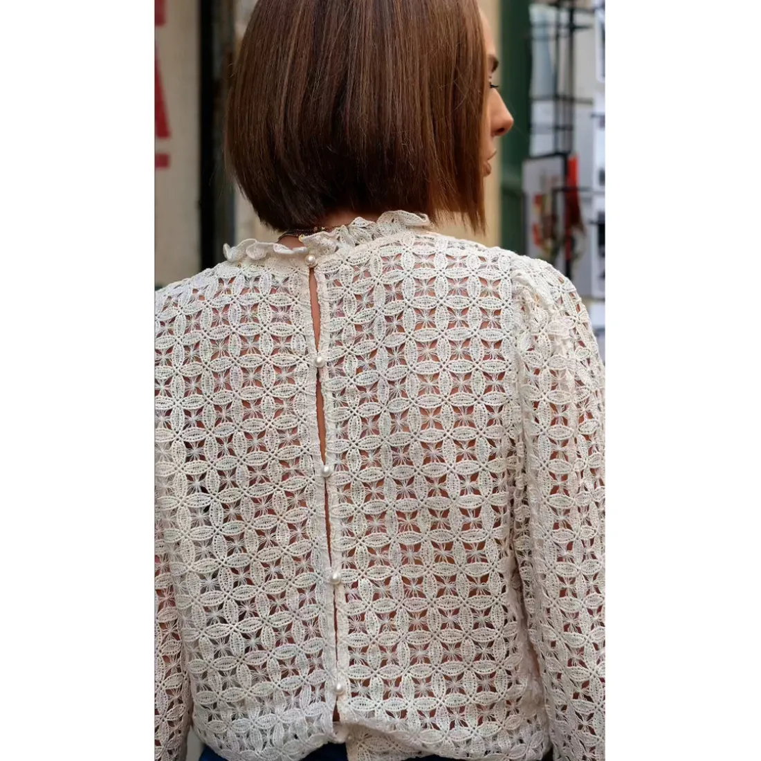 Blouse COSETTE - Beige Naturel en coton
