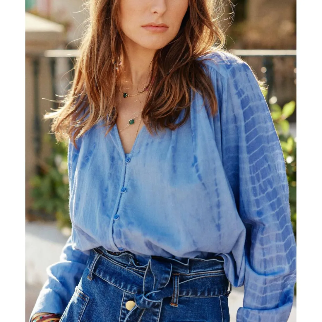 Blouse DIALA - Bleu en coton
