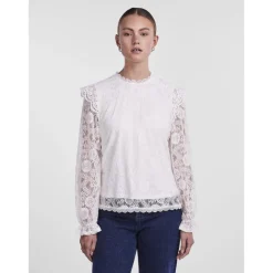 Blouse en dentelle manches longues Colline blanc écru Tia