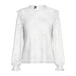 Blouse en dentelle manches longues Colline blanc écru Tia