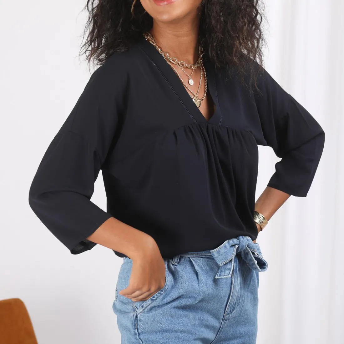 Blouse fluide manches 3/4 Eve