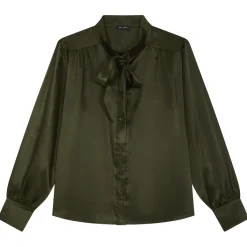 Blouse lavallière kaki - Sylvie