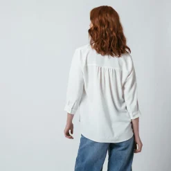 Blouse manches 3/4 Agnès blanc