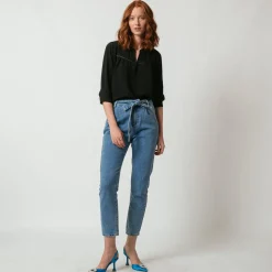 Blouse manches 3/4 Agnès noir