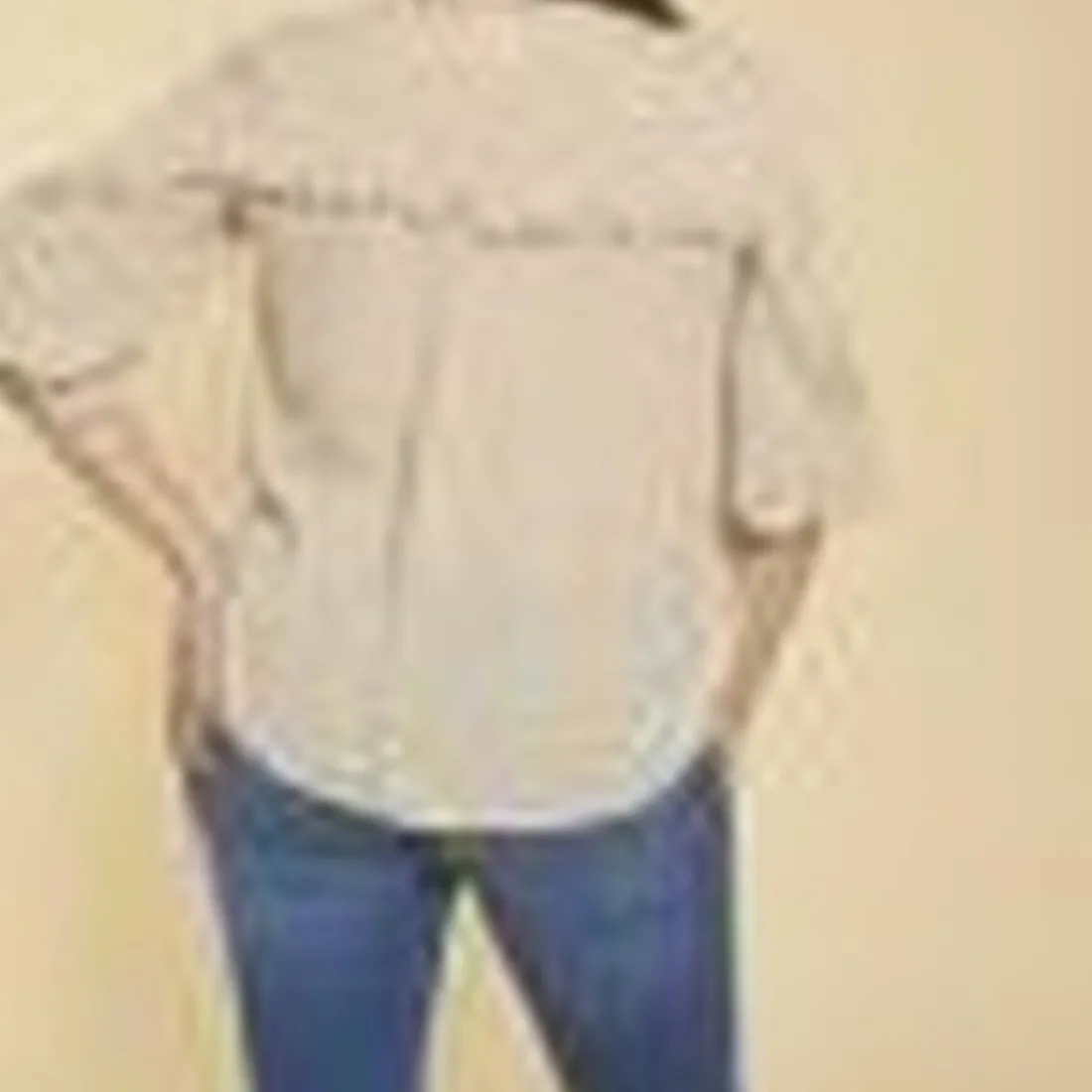 Blouse manches 3/4 bouffantes et pompons femme - Beige Clair en viscose