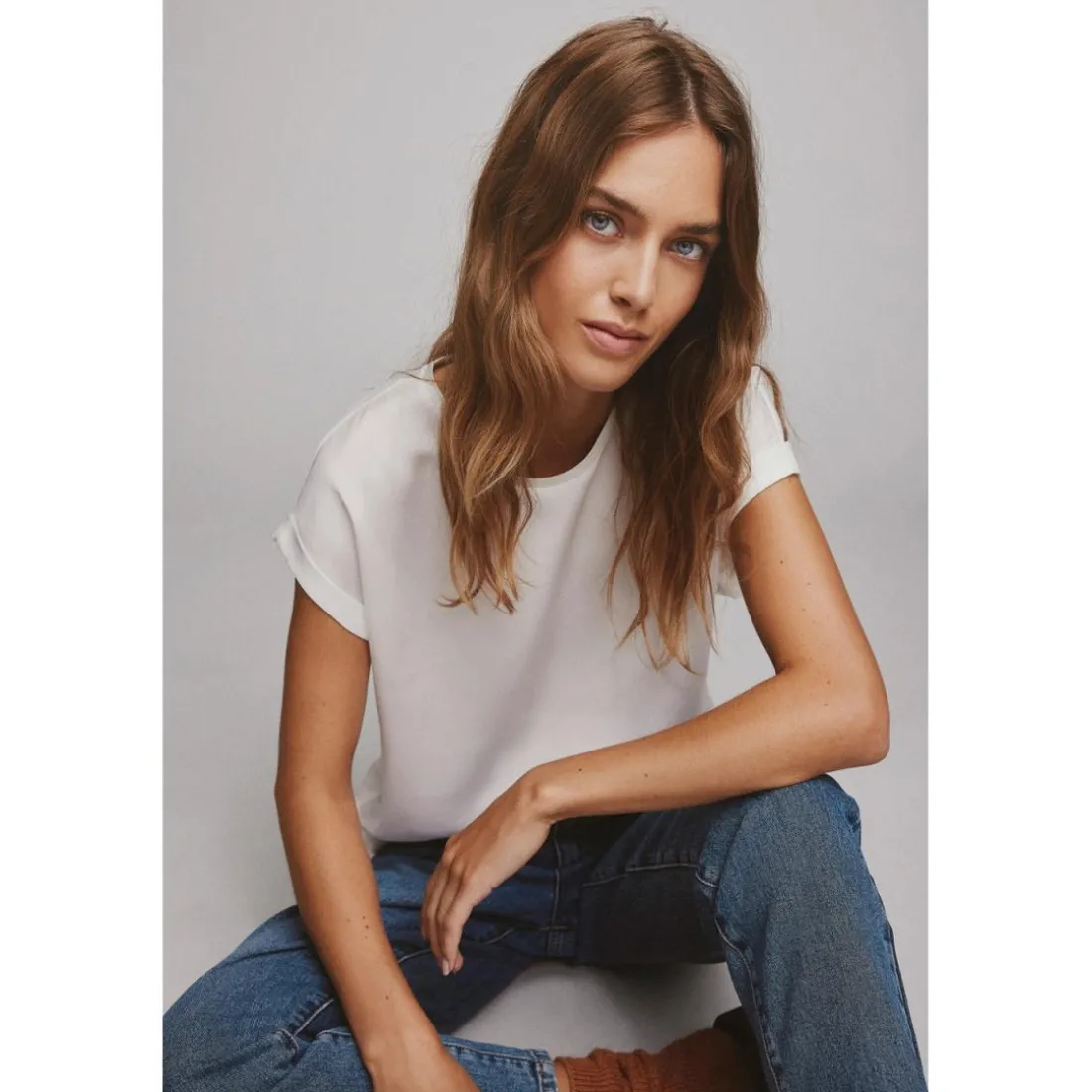 Blouse manches courtes blanc Ava