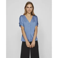 Blouse manches courtes bleu foncé Pey