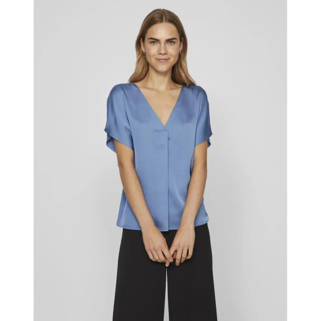 Blouse manches courtes bleu foncé Pey