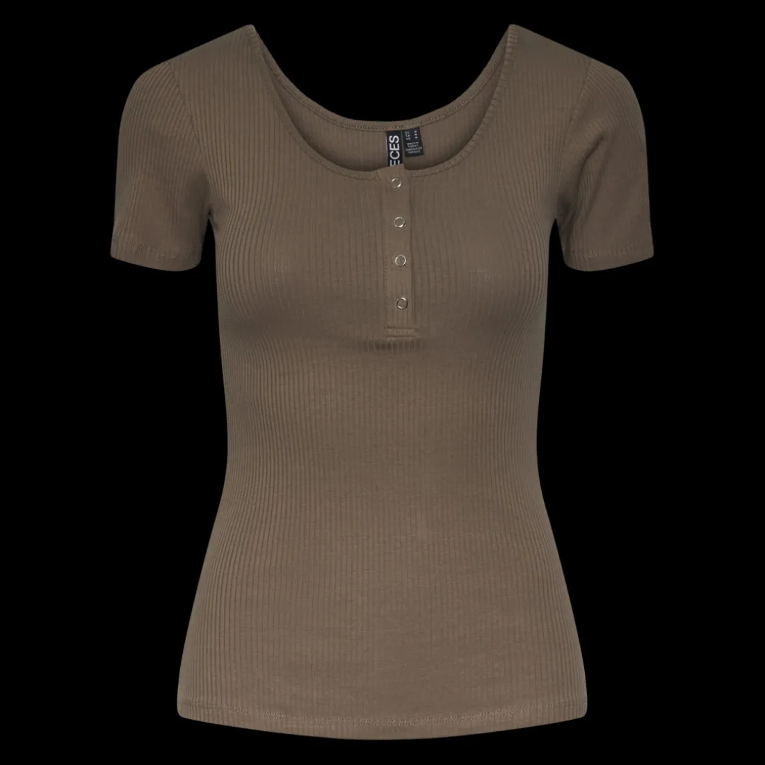 Blouse manches courtes col rond marron