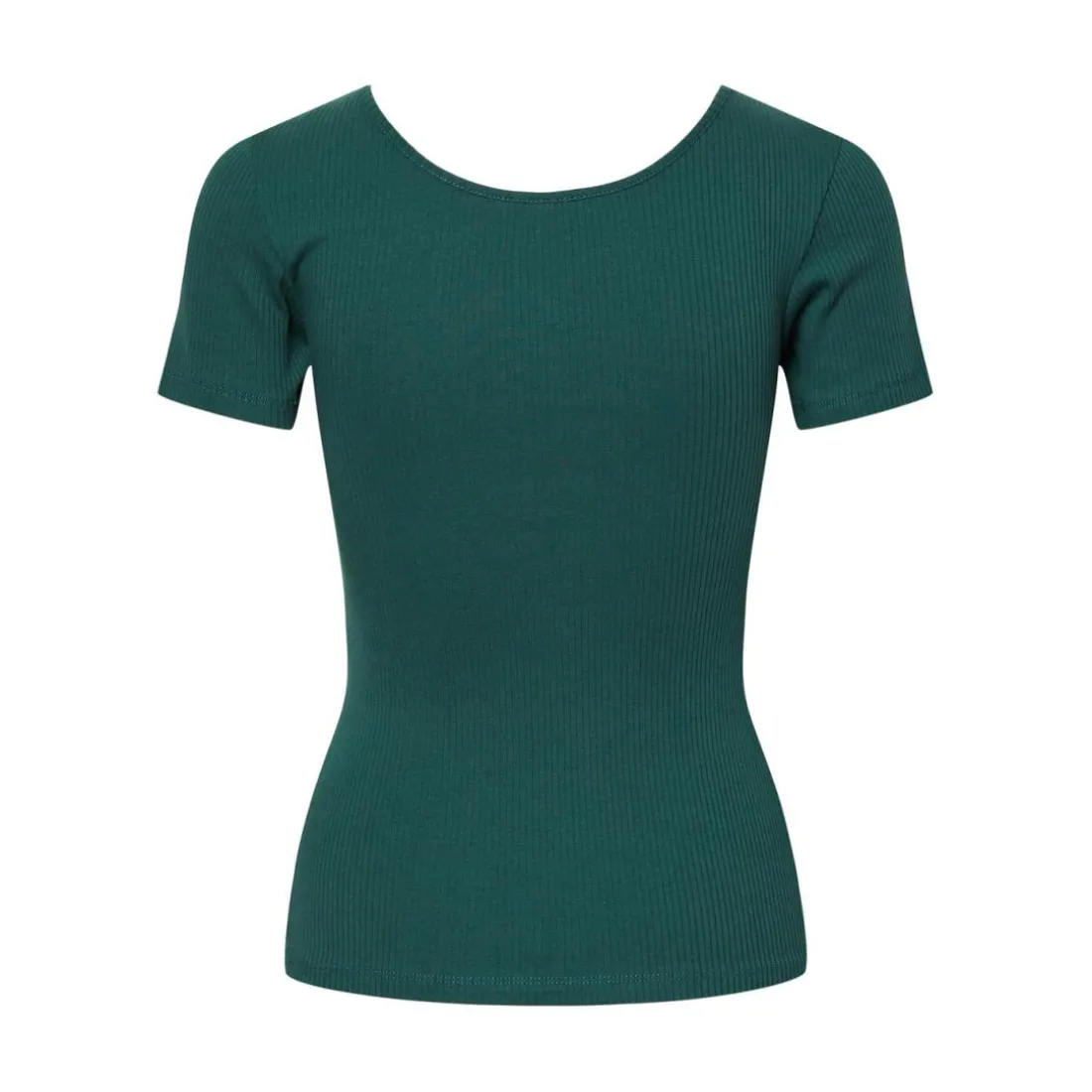 Blouse manches courtes col rond vert Tess