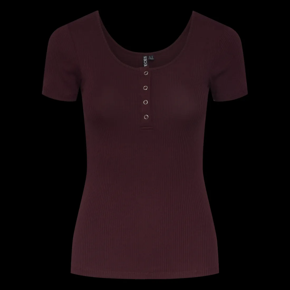 Blouse manches courtes col rond rouge