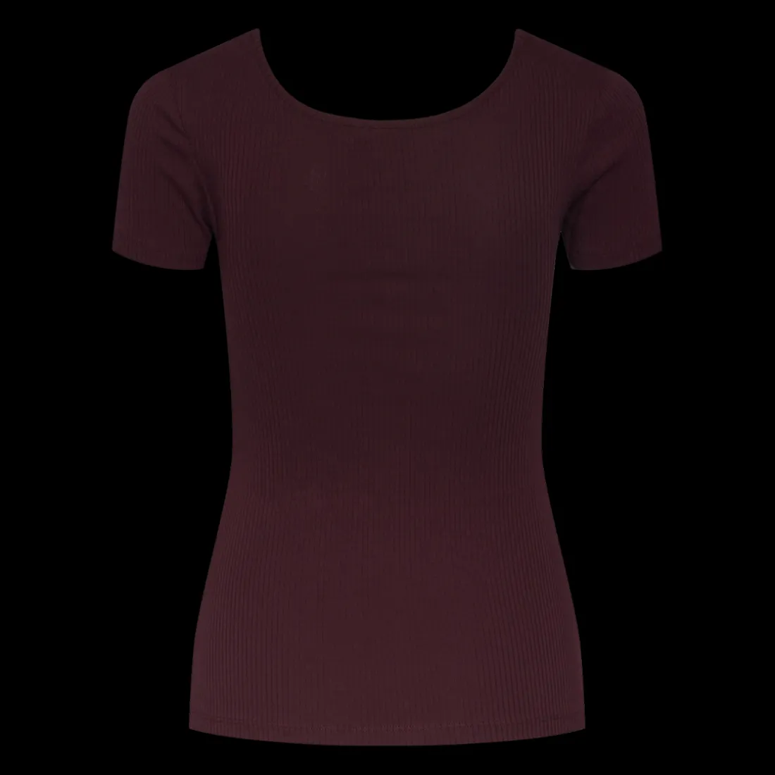 Blouse manches courtes col rond rouge