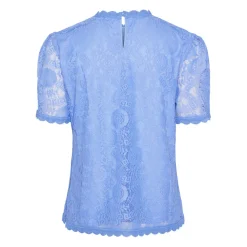 Blouse manches courtes en dentelle Colline bleu Nia